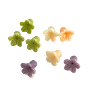 Shell powder embossed morning glory loose beads through hole DIY jewelry accessories