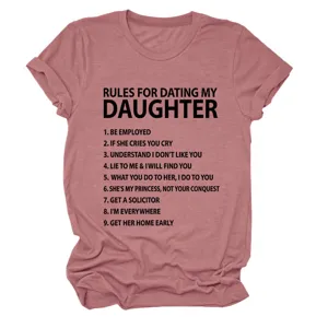 Lässiges Damen Kurzarm Rundhals T-Shirt mit lustigem Spruch und Print für den Alltag.
