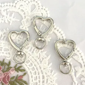 Silver heart lobster clasp keychain hooks metal hardware accessories for DIY jewelry making crafts