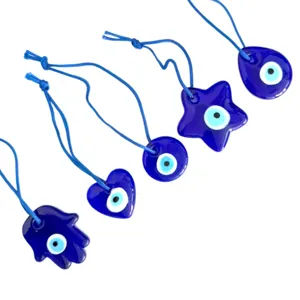Turks Boze Oog Blauw Glas Hanger Hangend Ornament Hamsa Hart Ster Traan Geluk Bescherming Auto Decor