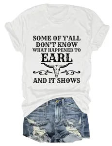Casual short sleeve t-shirt detail showing front printed graphic slogan and distressed denim.