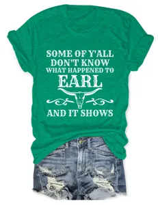 Casual women's green short sleeve graphic t-shirt featuring fun slogan print, comfortable fit.