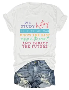 Casual white short sleeve women t-shirt detail showing inspirational quote print chest design.
