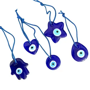 Turkse boze oog blauw glas hangende hanger set voor huisdecoratie, souvenir amulet.