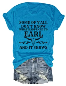 Casual women's short sleeve t-shirt with graphic text print, stylish crew neck top.