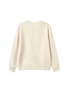 Back view detail of the solid color long sleeve casual sweatshirt, soft fabric texture.