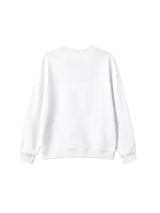 Children solid white long sleeve crewneck sweatshirt casual pullover top for autumn winter kids.