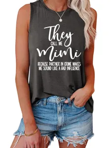 Women casual loose sleeveless tank top graphic print summer basic shirt daily wear comfortable tee