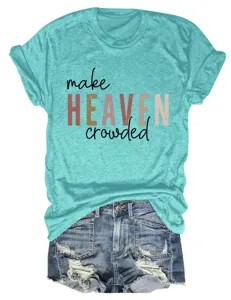 Women short sleeve letter print t-shirt casual summer round neck top for daily wear style