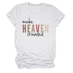 Detail view of the white casual short-sleeve t-shirt featuring stylish graphic text print.