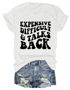 Gedetailleerd overzicht van dames casual korte mouwen t-shirt met stijlvolle letterprint.