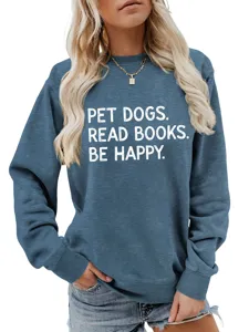 Detaillierte Nahaufnahme des lässigen Damen Sweatshirts mit lustigem bedrucktem Slogan.