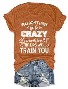Damen lässiges Kurzarm Rundhals T-Shirt mit lustigem Spruch Grafikdruck Alltagsoberteil