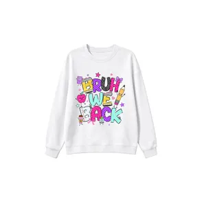 Kids casual crewneck sweatshirt with cute back to school graphic print for autumn and winter.