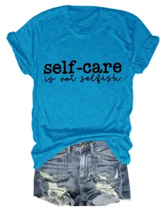 Casual blauw korte mouwen T-shirt voor dames met inspirerende grafische print.