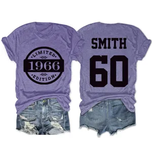 Γυναικείο casual κοντομάνικο t-shirt με εξατομικευμένη εκτύπωση 1966 Smith top.