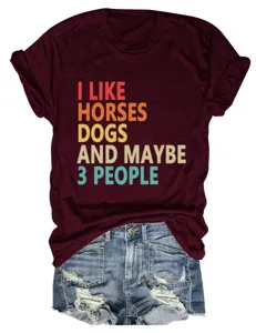 Casual dames t-shirt met korte mouwen, ronde hals en grappige letterprint voor dagelijks.