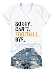 Women's casual V-neck short sleeve graphic t-shirt matched with stylish denim shorts.