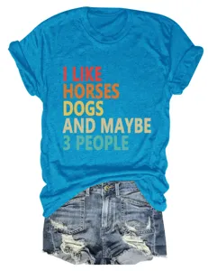 Casual T-shirt met korte mouwen en grappige print, comfortabele dames ronde hals top.