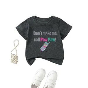 Toddler kids short sleeve t-shirt dark gray casual cute graphic tee summer daily wear top
