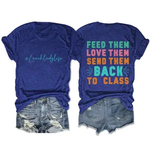 Casual dames t-shirt met korte mouwen en ronde hals met grappige letterprint voor dagelijks.
