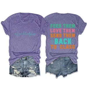 Casual dames t-shirt met ronde hals en korte mouwen met leuke letterprint details.