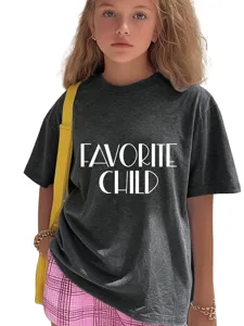 Close-up detail of the graphic t-shirt featuring bold letter print on soft fabric.