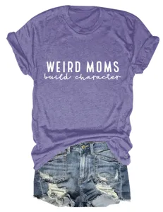 T-shirt femme décontracté à manches courtes col rond avec impression amusante et denim.