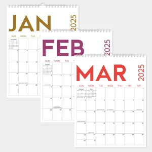 2025 Wall Calendar Monthly Planner Minimalist English Calendar Schedule Book Office Home Organization Gift