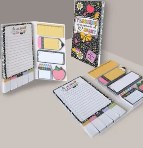 Set kleefnotities memo blok leraar thema schattige creatieve kantoorartikelen school
