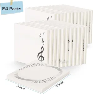 24 Packs 3x3 Inch Music Note Sticky Notes Cute Memo Pads Piano Sheet Music Sticky Notes