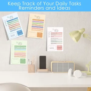 Colorful rainbow creative sticky notes to do list memo pads for daily planning and office use.