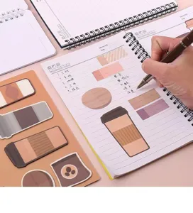 Cute coffee themed PET sticky notes set and memo pad for daily student planning.