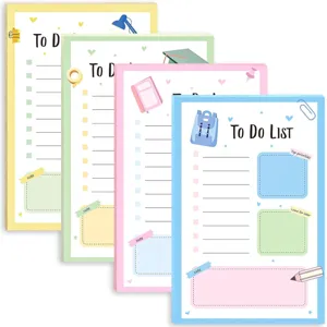 Colorful sticky notes to do list pad cute memo pads set for office school daily planning.