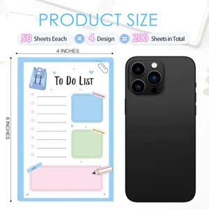 Cute To Do List sticky notes pad 4x6 inches 200 sheets colorful cartoon memo notepad supplies