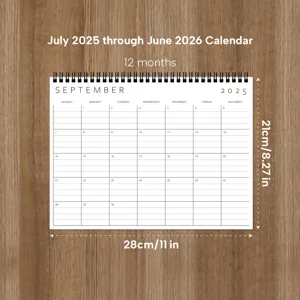2025-2026 Monthly Calendar 12 Months Wall Planner Simple Grid Schedule Organizer 21x28cm