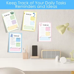 Colorful creative English sticky notes and planner pads for daily tasks and reminders.