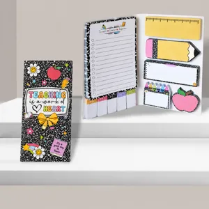 Creatieve Cartoon Leraar Thema Haftnotizen Set Schattig Notitieblok Zelfklevend Briefpapier Kantoorbenodigdheden
