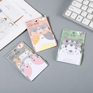 Set di note adesive a forma di animale carino per ufficio e scuola cancelleria