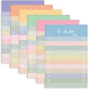 Colorful pastel sticky notes to-do list notepad memo pads office stationery supplies