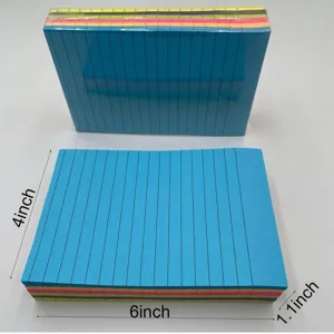 Blocs-notes adhésifs lignés colorés cartes d'indexation pile avec dimensions bureau ecole