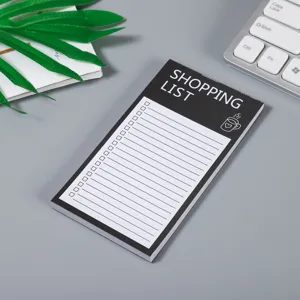 Bloc-Notes Adhésif Magnétique Créatif Aimant de Réfrigérateur Bloc-Notes Détachable Noir Minimaliste Liste de Courses