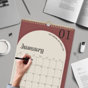 Calendrier de bureau 2025 version anglaise reliure spirale agenda mensuel bureau.