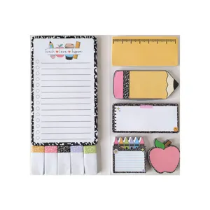 Set zelfklever notities thema leraar schattige creatieve kantoorartikelen school
