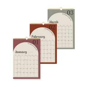 calendrier mural 2025 version anglaise design arche minimaliste planificateur mensuel