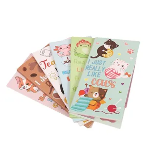 Cute cartoon animal PET sticky notes set, transparent memo pads for students and planners.