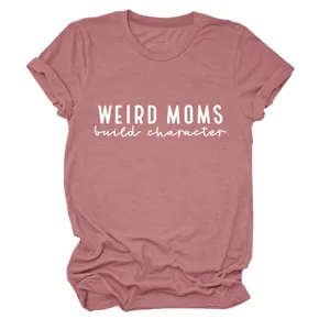 T-shirt femme casual à col rond et manches courtes avec imprimé graphique drôle