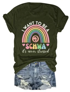 Donna simpatica t-shirt di linguistica grafica manica corta top casual molto comodo