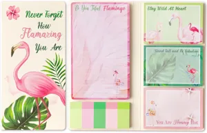Ensemble de notes adhésives flamant rose bloc-notes papeterie autocollants déco