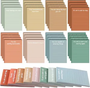 Morandi color mental health sticky notes set aesthetic motivational memo pads detail view